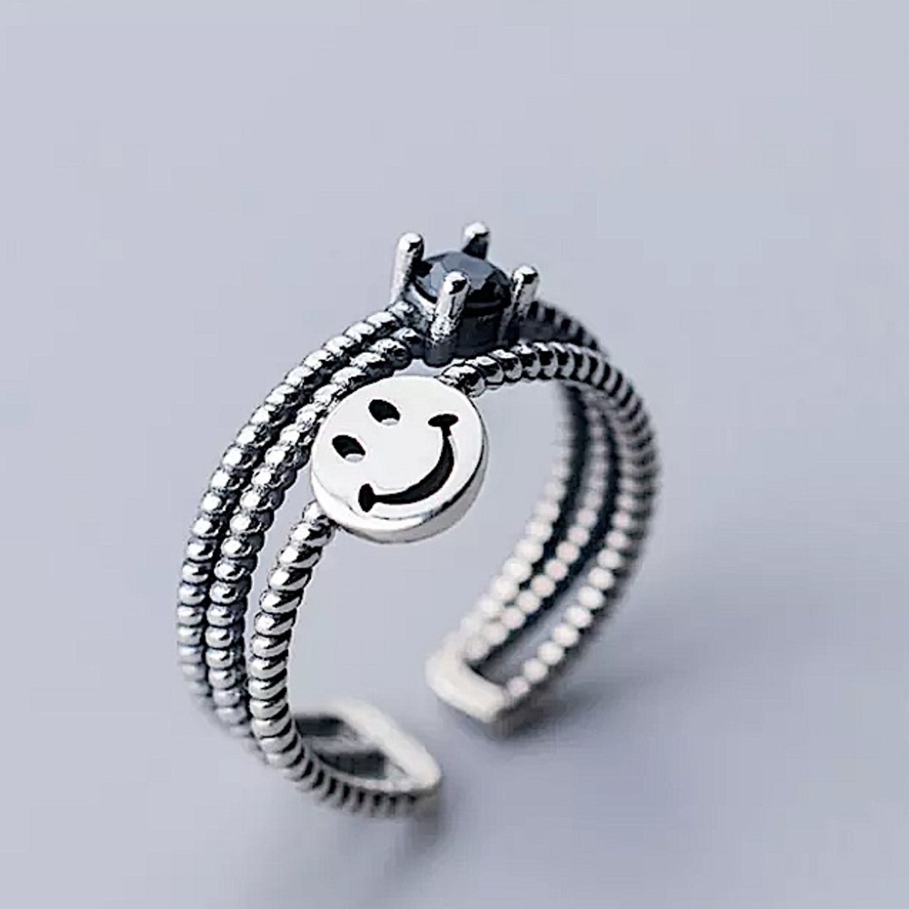 STERLING SILVER RESIZABLE SMILE RING